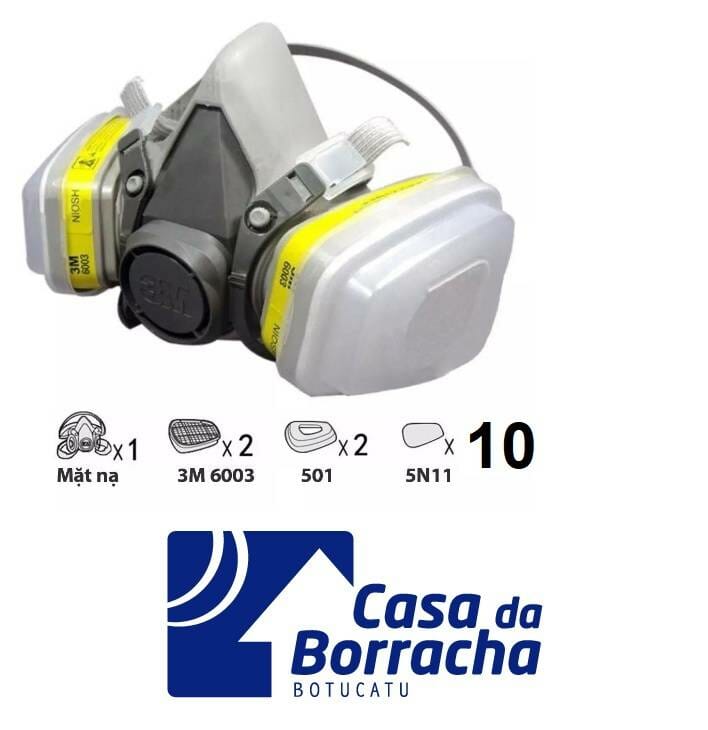 Respirador Mascara Pintura 3m 6200 5n11 501 - 6001 Completa - Máscara  Respiratória - Magazine Luiza