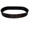 Correia dentada preta para maquinário com marca e especificações visíveis.