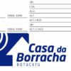 Tabela de peças para Toyota Celica e logotipo da Casa da Borracha Botucatu