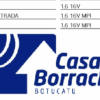 Tabela com informações automotivas e logotipo da Casa da Borracha Botucatu.