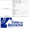 Tabela com códigos de peças e informações de modelo de automóvel.