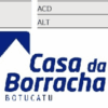 Logotipo da Casa da Borracha em Botucatu com formas geométricas.