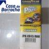 Caixa de correia Poly-V da Goodyear com veículos de corrida ilustrados.