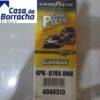 Caixa de correia POLY-V da Goodyear com imagens de carros de corrida.