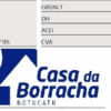 Logotipo da Casa da Borracha com informações sobre produtos e especificações