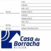Tabela de peças para veículos com logotipo da loja Casa da Borracha