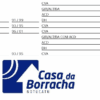 Tabela com informações de peças automotivas e logotipo da Casa da Borracha