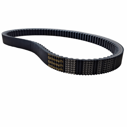 Correia dentada de borracha preta com marcação AGRIDUR