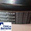 Correias da marca Goodyear em destaque, com informações de modelo visíveis.