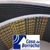 Correia de borracha com estampas em amarelo da marca Goodyear.