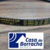 Correia Goodyear ZX 0845 com medidas e marcação visíveis sobre uma superfície de madeira