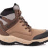 Bota masculina de trabalho na cor marrom com detalhes em cinza.