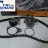 Kit de correia de distribuição com bomba d'água e peças relacionadas.