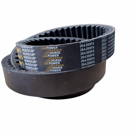 Correias Agridur com etiquetas visíveis e formato ovalado