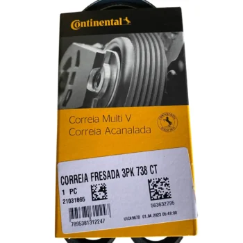 Caixa de correia multi V da Continental com etiqueta de produto.