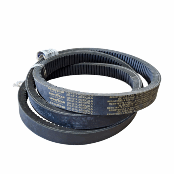 Conjunto de correias Goodyear para uso agrícola, destacando resistência e durabilidade.