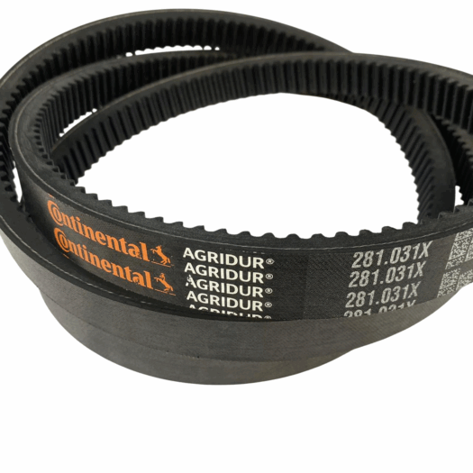 Duas correias agrícolas da marca Continental, modelo Agridur, com numeração 281.031X.