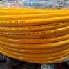 Mangueira Kanflex Offshore-Pro 1/4" amarela com impressão de especificações.