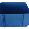 Container retangular azul sem tampa, com alças laterais.