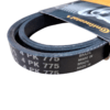 Correia preta 4 PK 775, com marcação e embalagem visível.