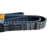 Correias industriais pretas com marca e especificações visíveis.