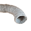 Mangueira de ventilação flexível em formato curvo na cor cinza.