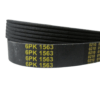 Correia drive com marcações amarelas, modelo 6PK 1563.