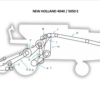 Esquema técnico do trator New Holland 4040 / 5050 E com partes identificadas.