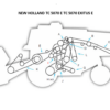 Diagrama do New Holland TC 5070 E e TC 5070 Exitus E com conexões e componentes destacados.
