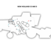 Esquema técnico do trator New Holland CS 660 D com rotas de componentes.