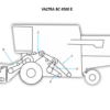 Esquema do trator Valtra BC 4500 E com partes identificadas por letras.
