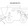 Diagrama técnico do trator John Deere 9870 STS E com partes identificadas.