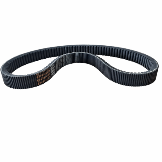 Correia dentada preta em posição curva
