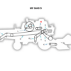 Diagrama técnico do trator MF 3640 D com componentes identificados.