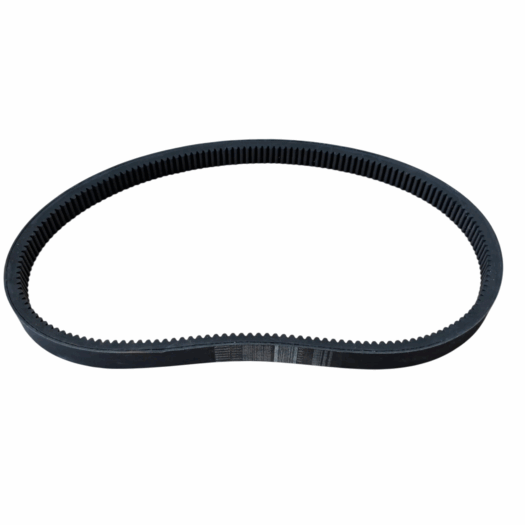 Correia dentada preta com texturas visíveis e bordas arredondadas.