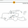 Diagrama ilustrativo de uma máquina agrícola John Deere 1450 com partes destacadas.