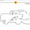 Diagrama do funcionamento da colheitadeira John Deere 1550, com partes numeradas.