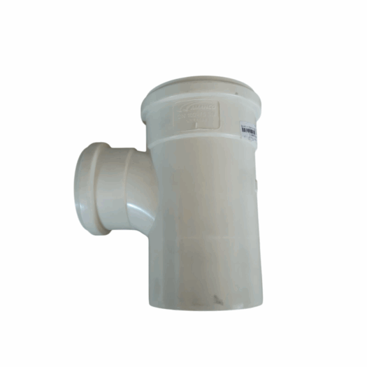 Conexão de PVC para encanamento, com duas saídas.