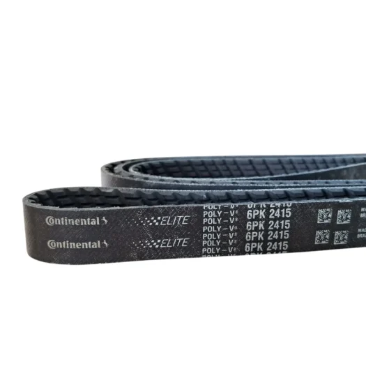 Correias em V da marca Continental, modelo Elite, com numeração 6PK 2415.