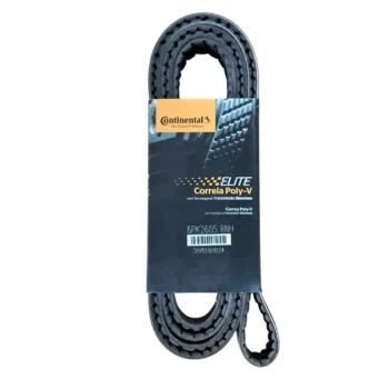 Correia Poly-V Elite da Continental com embalagem na cor preta e detalhes em amarelo.