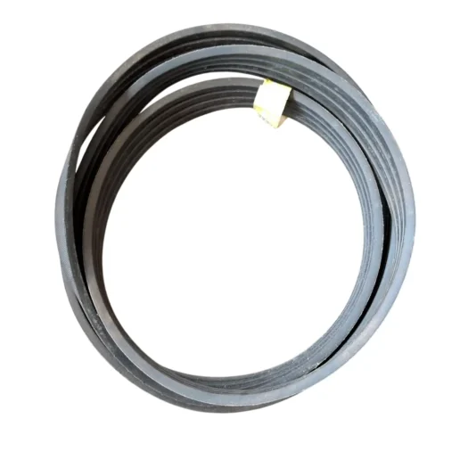 Três faixas de borracha pretas em formato circular, enroladas.