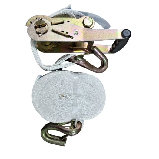 Torno mecânico com correia e ganchos metálicos