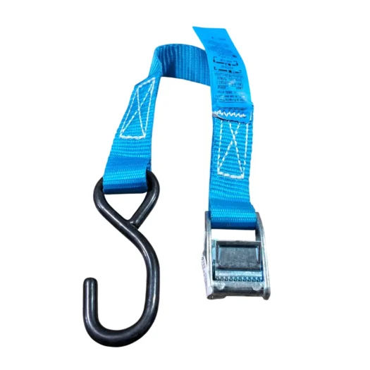 Cinta de amarração azul com gancho e regulador de tensão