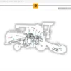 Diagrama do modelo de colheitadeira Massey Ferguson 6845/6855 com identificação de partes e componentes.