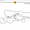 Diagrama do mecanismo do trator New Holland TC 5090 E com partes identificadas por letras.
