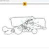 Diagrama técnico do trator Massey Ferguson MF 34/38 com peças identificadas.