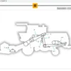 Diagrama do equipamento John Deere 1550 PT com partes identificadas por letras.