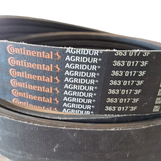 Correias industriais da marca Continental com a inscrição AGRIDUR