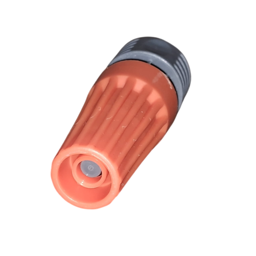 Conector de fio com corpo laranja e detalhe cinza