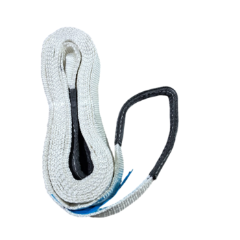 Corda de alta resistência com parte preta e branca enrolada.